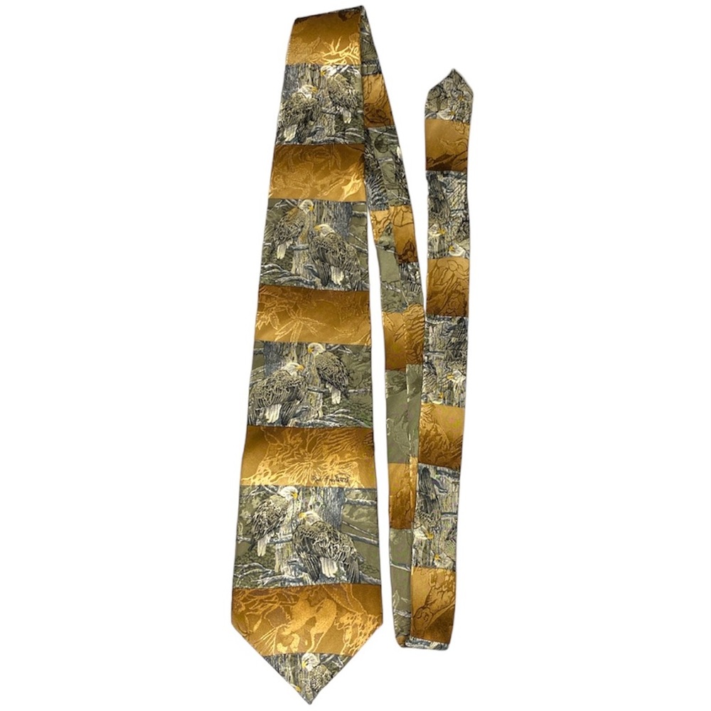 Endangered Species “The Nesting Call” Rod Frederick Bald Eagle 100% Silk Tie